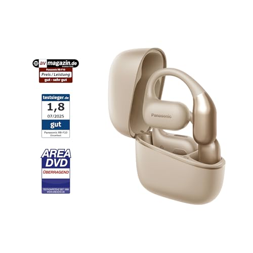 Panasonic RB-F10DE-C Open-Ear Wireless Kopfhörer, Bluetooth Kopfhörer mit ENC Mikrofon, 25 Std. Wiedergabe, Bluetooth 5.4, IPX4, Touch-Bedienung, Beige Panasonic RB-F10DE-C Open-Ear Wireless Kopfhörer, Bluetooth Kopfhörer mit ENC Mikrofon, 25 Std. Wiedergabe, Bluetooth 5.4, IPX4, Touch-Bedienung, Beige