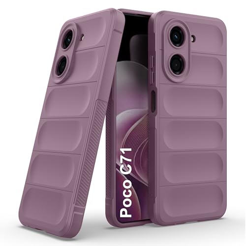 Image of Zapcase Back Case Cover for Poco C71 | Compatible for Poco C71 Back Cover | Liquid Silicon Magic Case with Camera Protection | Lavender