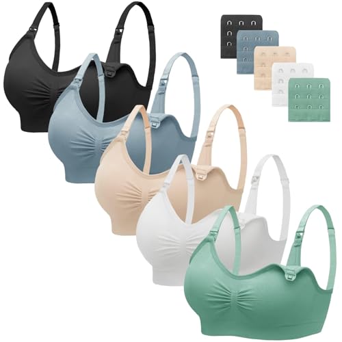 HBselect 5 Pcs Schwangerschafts Still BH Nahtloser Still-BH mit...