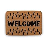 BLUYIG Christmas Light Doormats, Tree, Funny Doormat, Home Decor, Welcome Mat,Indoor Doormat,Front Back Door Mat 17x30 Inch