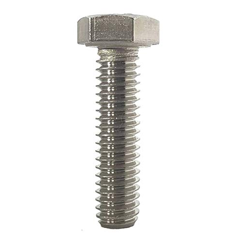 5/16-18 X 1-1/2" Hex Head Cap Screw Bolts, External Hex Drive, Stainless Steel 18-8, Full Thread, Bright Finish, Flat Point, Quantity 25 By Fastenere #TOP1