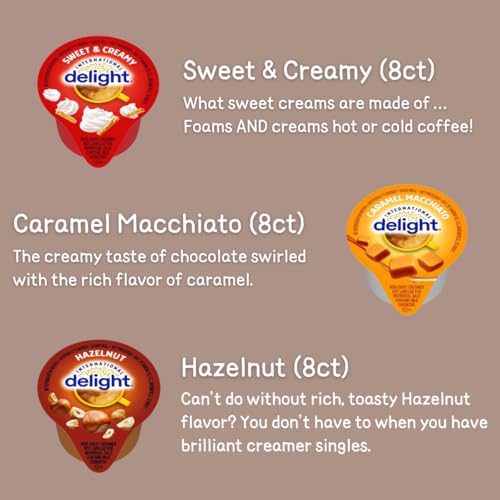 Coffee Creamer Single Serve Variety Pack, (48ct/ 6 Different Flavor) French Vanilla, Irish Cream, Caramel Macchiato, Sweet Cream, Chocolate Caramel, Hazelnut (Box of 48) - Image 3