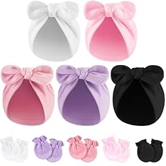 5 Baby Bow Knot Hats + 5 Pairs Mittens (Set C)
