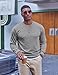 COOFANDY Mens Fleece Crew Neck Sweatshirts Casual Long Sleeve Pullovers Fall Winter Fashion Sweatshirt Gym Hipster Pullover Light Gray
