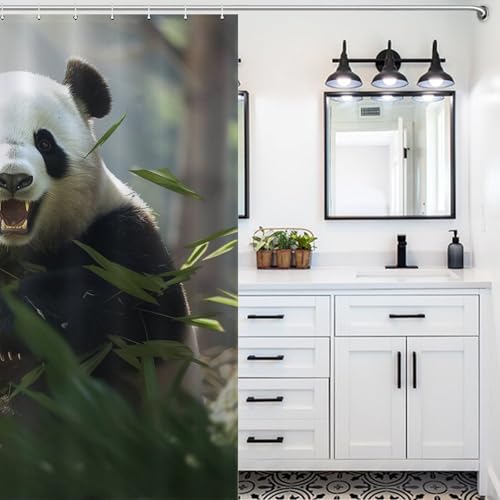 Rideau de douche haut de gamme en polyester lavable motif panda