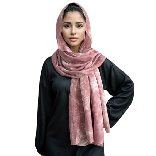 Tie Dye Printed Hijab Soft Premium Viscose Cotton Modal Scarf Muslim Turban Abaya Accesorries Women Elegant Shawl