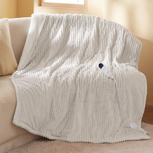 Bedsure GentleSoft Heated Blanket Throw - Soft...