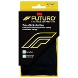 Futuro - Futuro54 Dress Socks for Men, Moderate Compression, 15-20 mm/Hg, Large, Black