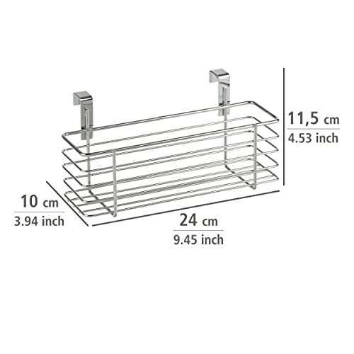 WENKO Einhängekorb Slim, Organizer zum Einhängen an Schranktür oder Schublade, Korb aus Metall, 24 x 11,5 x 10 cm, Chrom – Ansicht 4