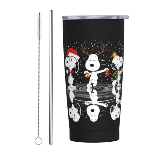スヌーピー アニメ ストロー&ストローブラシ付き マグカップ コーヒーカップ 600ml コンビニカップ タンブラー ステンレス製 保冷 保温 車用 蓋付き 持ち運び 水筒 大容量 直飲み キャラクター 人気 プレゼント