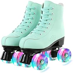 Patines Artisticos Mujer Patines LED,Patines En Paralelo Niña/Mujer,Patines 4 Ruedas Hombre,Top Alto Clásico PatinesSobreRuedas Adulto, Adecuado para para Interiores y Exteriores, Principiantes, Adolescentes, Adultos (36)