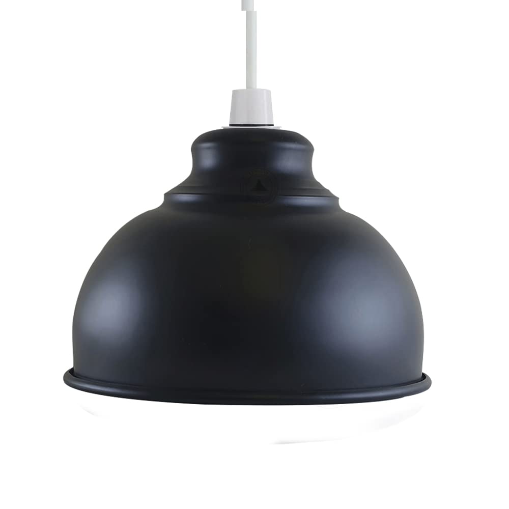Metal Lamp Shades,Light Shade, Modern Lampshades for Ceiling Lights, Table Lamps and Floor Lamps, Easy Fit Pendant Light Shades Ceiling for Living Room, Bedroom, Kitchen, Hallway (Black)