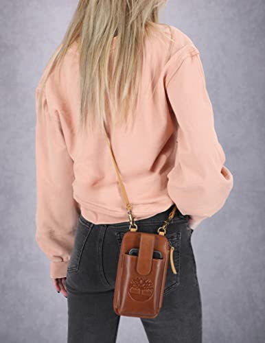 Timberland Womens Wallet Rfid Leather Crossbody Phone Bag, Cognac (Altroz), One Size Us #TOP4