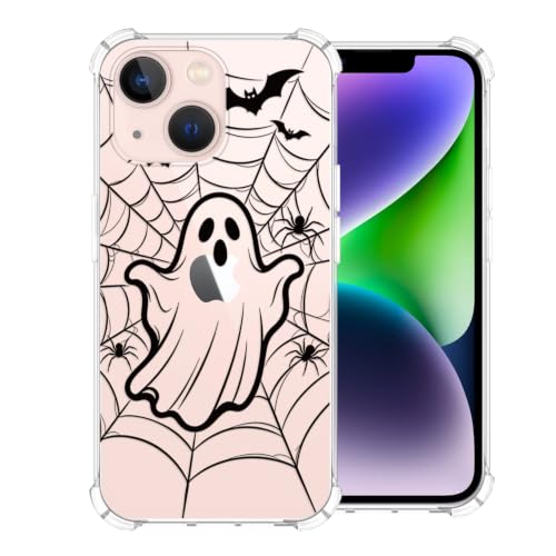 Coque iPhone 13 Halloween fantôme mignon transparente en TPU souple