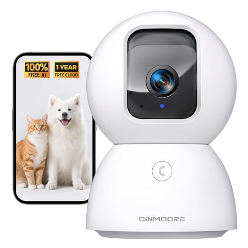 5G Security Camera Indoor, 3K Pet/Dog Camera with Speaker/Phone App, PTZ WiFi Baby Monitor Cameras for Home Security, 0-Glow Night Vision 2-Way Talk,
