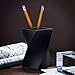 Zodaca [Wave Design] Pen Holder Soft Touch Wave Pen Pencil Ruler Cup Brush Holder Desktop Stationery Makeup Organizer, Black