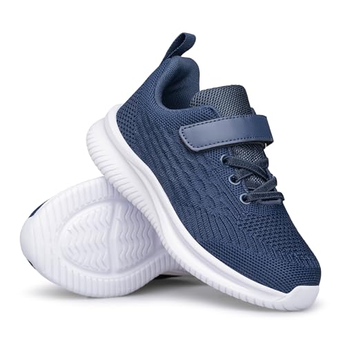 Arskyllen Kids Running Shoes Lightweight Tennis Sneakers for Boys Girls Non-Slip Athletic Shoes Navy Blue Little Kid Size 1
