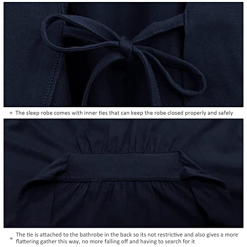 Image of COLORFULLEAF Womens Bamboo Short Robes Lightweight Kimono Cotton Robe Soft Knit Bathrobe Ladies Loungewear with Pockets
