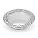 Laura Stein Designer Tableware Premium Heavyweight 5 Ounce White Bowl And Silver Border Plastic Party & Wedding Soup Bowls Glitz Series Disposable Dishes Pack of 40 Dessert Bowls