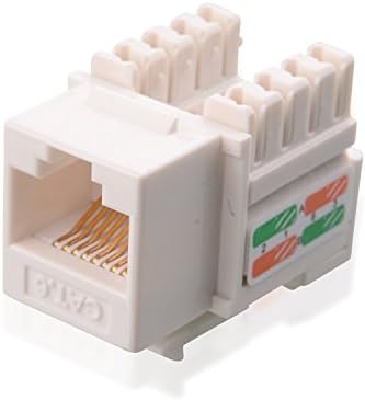 [UL Listed] Cable Matters 25-Pack Cat6 RJ45 Keystone Jack (Cat 6 / Cat6 Keystone Jack) in White with Keystone Punch-Down Stand
