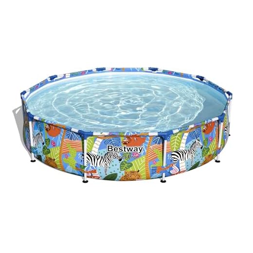 Bestway 56985 - Piscina Desmontable Tubular Infantil Steel Pro 305X66 Cm Tritech Reforzado Con Marco De Acero Diseño Animales De Colores Capacidad 4.062 Litros