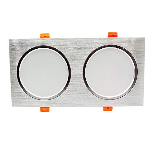 NyzYL Brushed Silver LED Double Head Downlight Rectangular Ceiling Recessed