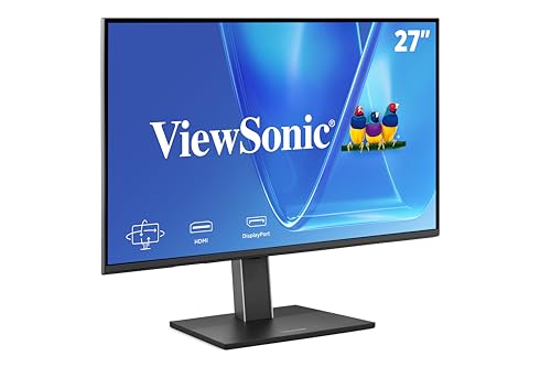 ViewSonic VG2751 27 Inch 1080p Monitor, IPS Display with 100Hz for Smooth Home and Office Productivity, Full Ergonomic Adjustability, 4-Port USB Hub, HDMI, DisplayPort, and USB-C Inputs