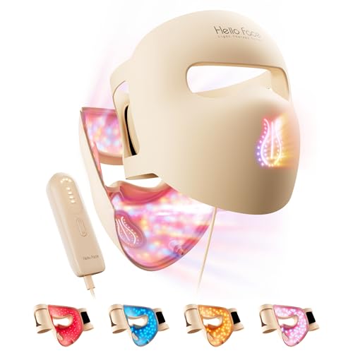 Hello Face 4D Red Light Therapy Mask, 311 LEDs 850nm Infrared Long Light Waves Led Face Mask Light Therapy for Cordless Photons Tech, Silicone Skin Improvement for Women with Rechargeable Remote