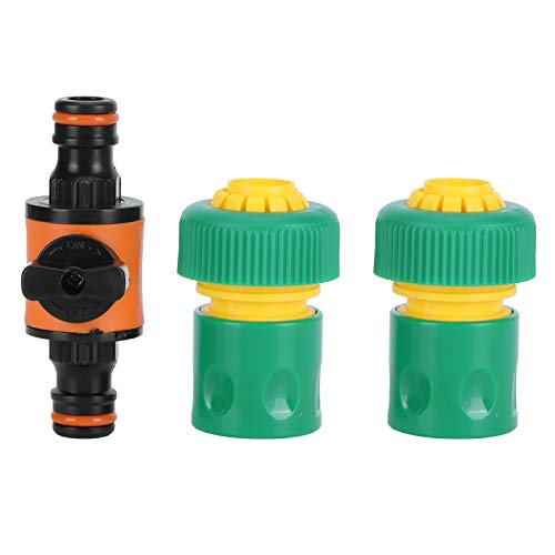 Conector rápido para manguera de jardín, 3 piezas, tipo americano, válvula de bola de encendido/apagado, conexión roscada de alta calidad, sin fugas, kit de reparación de manguera para agricultura