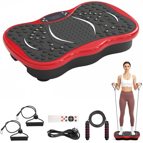 Vibrationsplatte Trainingsgerät mit 2 Schlaufenband – vibrierende Fitness-Plattform Gewichtsverlust mit 120 Geschwindigkeitsstufen, 5 Modi, Bluetooth-Lautsprecher, Übungs-Vibrationsplatte für den Vibrationsplatte Trainingsgerät mit 2 Schlaufenband – vibrierende Fitness-Plattform Gewichtsverlust mit 120 Geschwindigkeitsstufen, 5 Modi, Bluetooth-Lautsprecher, Übungs-Vibrationsplatte für den