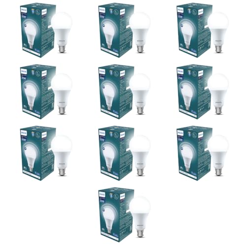 Image of Philips 25W Motion Sensor LED Bulb | Cool White 6500K | B22 Base | Auto On /Off Sensor Light | Energy Efficient & Hands-Free Lighting | Pack of 10