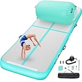 FBSPORT Airtrack Matte mit 100x60cm Air Roll, 10cm Hoch Verdicken 3M Tumbling Matte,Gymnastikmatte mit Luftpumpe,Trainingsmatte mit Tragetasche,Turnmatte für Zuhause, Outdoor,Yoga