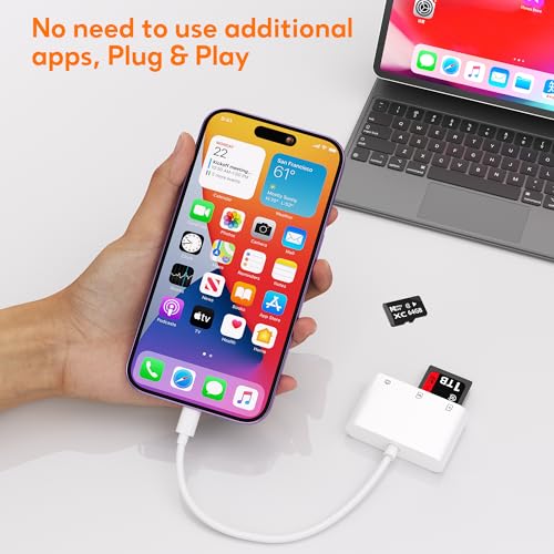 SD Card Reader for iPhone, Memory Card Veiwer Support SD and TF Card, USB Digital Camera Adapter for Lightning Devices Compatible with iPhone 13 12 11 and More by Bwttcb - Image 5