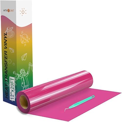 Image of HTVRONT HTV Vinyl Rolls Heat Transfer Vinyl - 12 inch x 20ft Rose Red HTV for Shirts, Iron on Vinyl for All Cutting Machines - Easy to Cut & Weed for Heat Transfer Design (Rose Red)