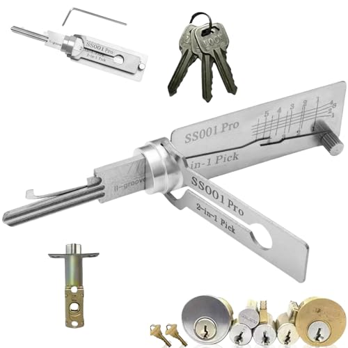 2-in-1 serratura pick & decodificatore: lo strumento ss001 pro lock pick combina un grimaldello e uno strumento di decodifica chiave master in un unico design compatto. Questo kit di bloccaggio per principianti consente agli utenti di decodificare e raccogliere serrature in modo efficiente, rendendo la serratura una soluzione versatile ed economica sia per hobbisti che per professionisti. Perfetto per fare pratica con serrature per scassinare, set di grimaldelli semplificato es il processo di decodifica per vari sistemi chiave