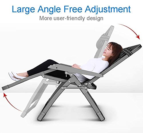 Chaise gravité zéro noire : fauteuil de jardin pliant et inclinable pour extérieur - 6
