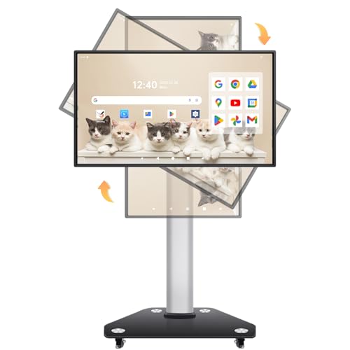 JAV インタラクティブ ホワイトボード 電子黒板 55型 Android 14搭載 Google EDLA認証 横・縦回転式スマートモニター 10点タッチパネル 8+128GB大容量 リモコン付き 電子ホワイトボード 大型 多機能 移動式 ライブルーム 教室 オフィス用 日本語サポート