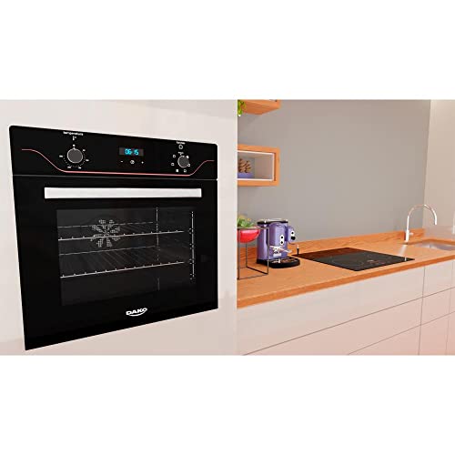 Forno de Embutir Elétrico Preto 60 Litros com Timer Digital Dako Diplomata Grill 220v