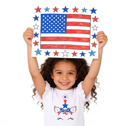 Image of Tkria July 4th Tank Top Girl Toddler 4th of July Shirt Baby Girl American Flag Shirt USA Ruffle Tee Girl Patriotic Outfit