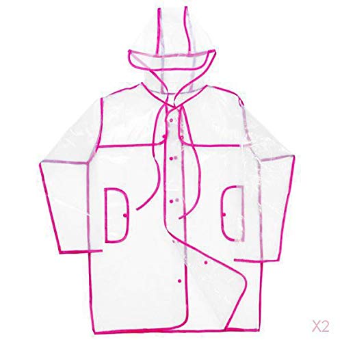 myaddiction Transparent Clear Rain Coat Festival Camping Raincoat Mac for Women Pink-picture-43