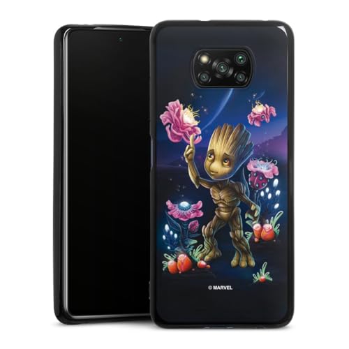 DeinDesign Silikon Hülle kompatibel mit Xiaomi Poco X3 Pro Case schwarz Handyhülle Guardians of The Galaxy Baby Groot Marvel
