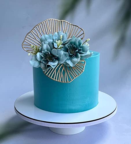 Image of Homebakers Mart leaf Cake Topper, Cake Decorations Party Decorations Single Side, Cake Topper 5 Inch (Leaf Cake Topper-Gold) (5)