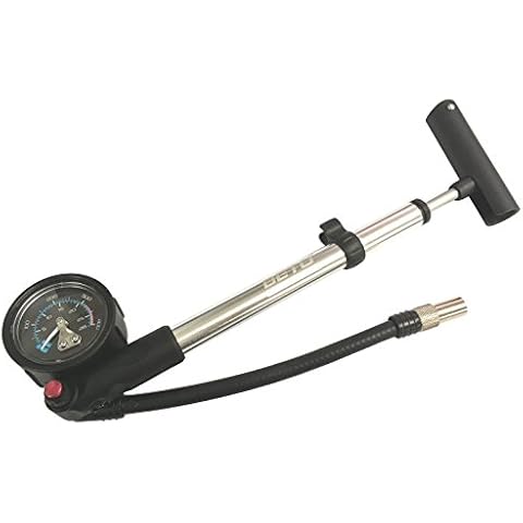 Beto SP-002AGN Alloy Bike Shock Pump with Gauge, Silver Cover