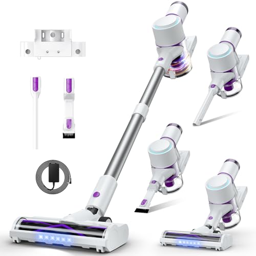 Akku Staubsauger 45000Pa, 60Min, nur 1,75 kg, 6-in-1 Staubsauger...