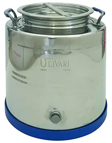 Contenitore Fusto Bidone Per Olio In Acciaio Inox 50 Litri Olivari Blindo