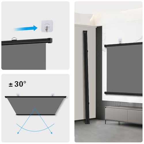 Pantalla para proyector con soporte retráctil 72" 16:9 miniatura 3