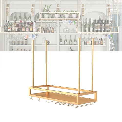Étagère à liqueur murale bouteilles de vin support de verres suspendu compact