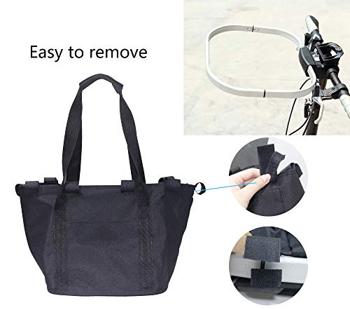 URBEST Bike Basket,Small Pets Cat Dog Folding Carrier,Removable Bicycle Handlebar Front Basket, Quick Release and Easy… - Image 4