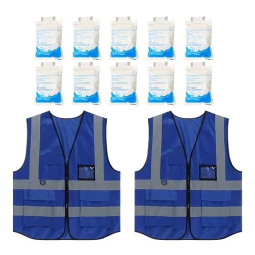 Gilet réfléchissant haute visibilité lot de 2 pièces avec 10 poches