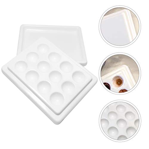 Minkissy Keramische Palet 12 Goed Nail Art Palet Make-Up Palet Schilderen Mixing Trays Voor Make Aquarel Acryl Olieverf - Afbeelding 6